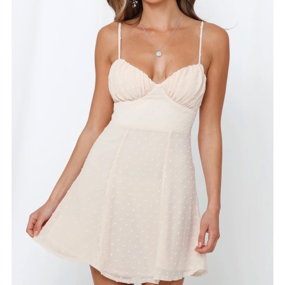 Hello Molly Going Nowhere Beige Dot Dress - Picture 3 of 6